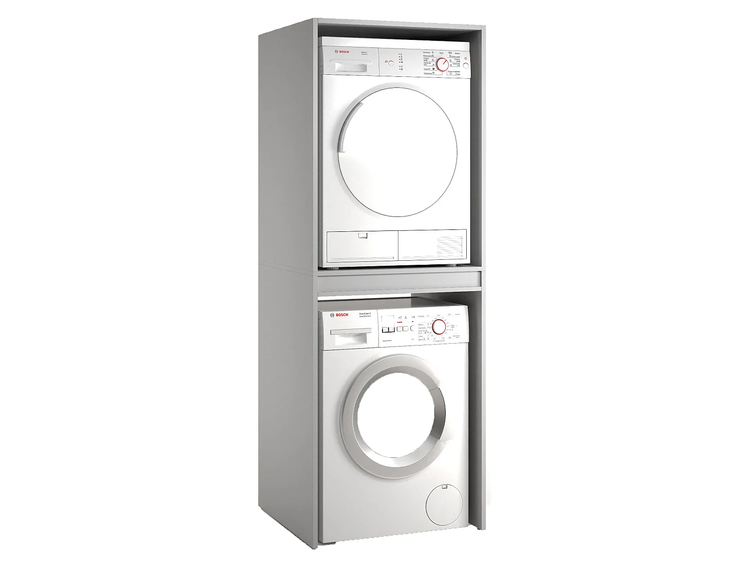 Armadio Multiuso Grande Flagler, un Ripiano Made in Italy, 70x195h cm Grigio, Apertura Battente, Porta Lavatrice e Asciugatrice