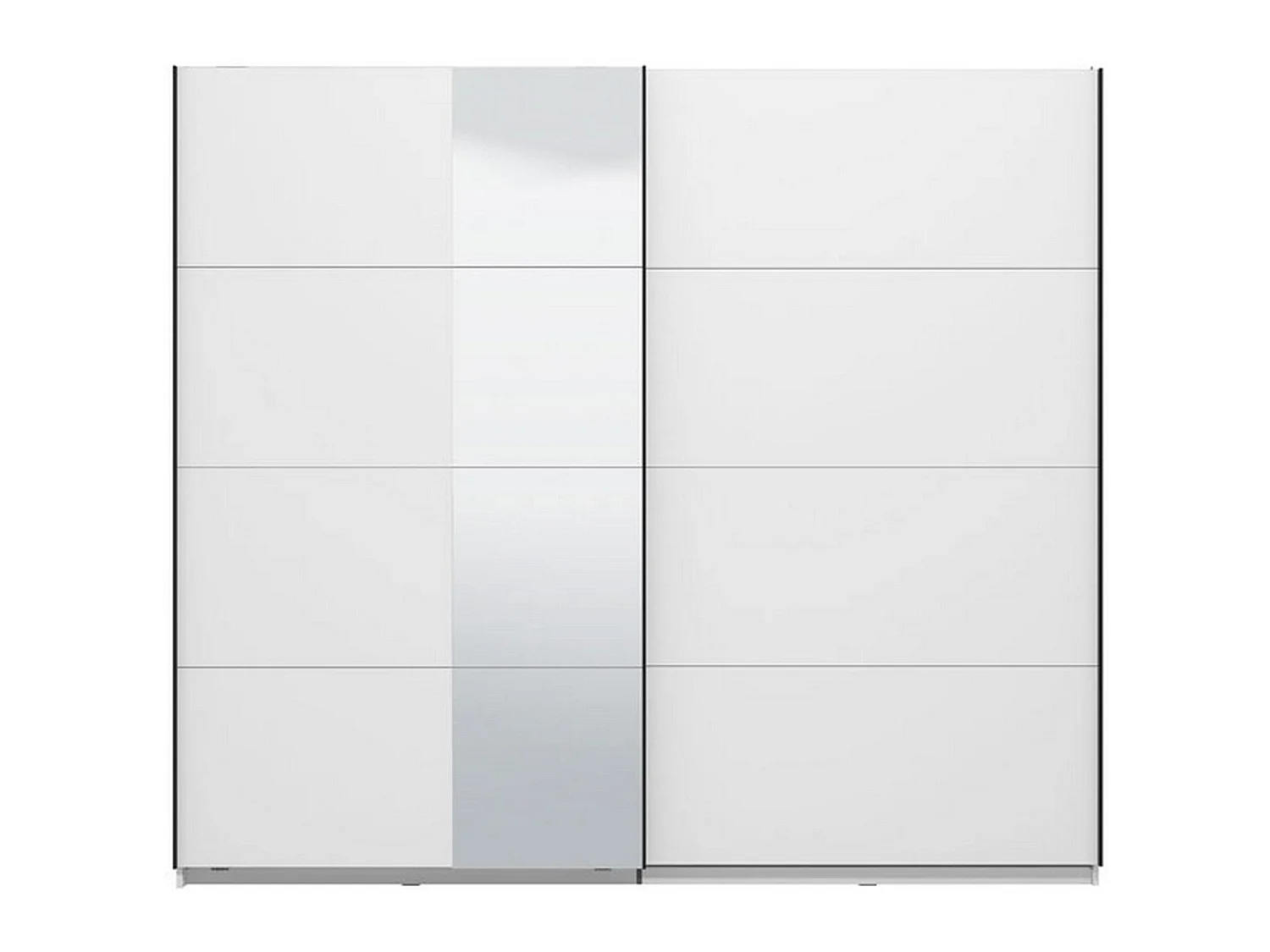 Großer Kleiderschrank Resiutta, 2 Böden, 245x218h cm Mattweiß, Schlafzimmer-Schrank, Kleiderstange, 2 Türen