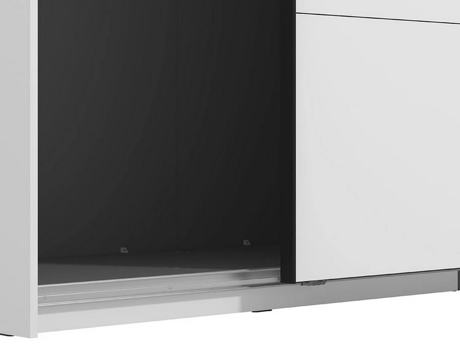 Großer Kleiderschrank Resiutta, 2 Böden, 245x218h cm Mattweiß, Schlafzimmer-Schrank, Kleiderstange, 2 Türen