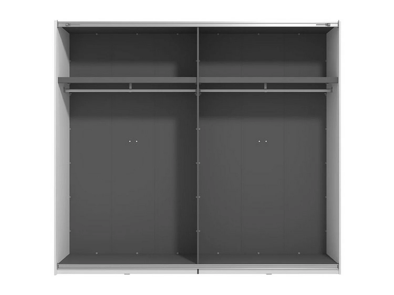 Großer Kleiderschrank Resiutta, 2 Böden, 245x218h cm Mattweiß, Schlafzimmer-Schrank, Kleiderstange, 2 Türen