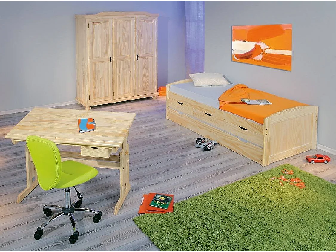 Kledingkast Calosso met 3 deuren, kapstok, 150x56 cm bruin eiken, slaapkamerkast, 4 legplanken, 3 deuren