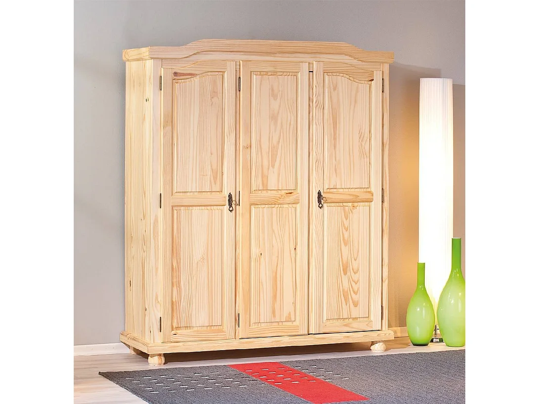 Kledingkast Calosso met 3 deuren, kapstok, 150x56 cm bruin eiken, slaapkamerkast, 4 legplanken, 3 deuren