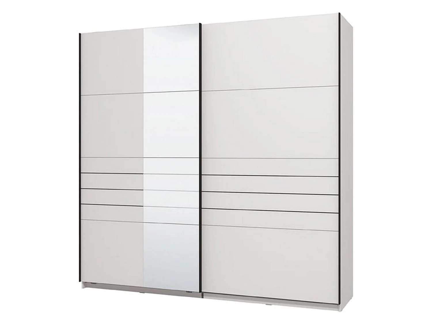 Großer Spartano-Garderobe, Kleiderständer, 220x218h cm Mattweiß, Schlafzimmer-Schrank, 2 Regale, Schiebetür