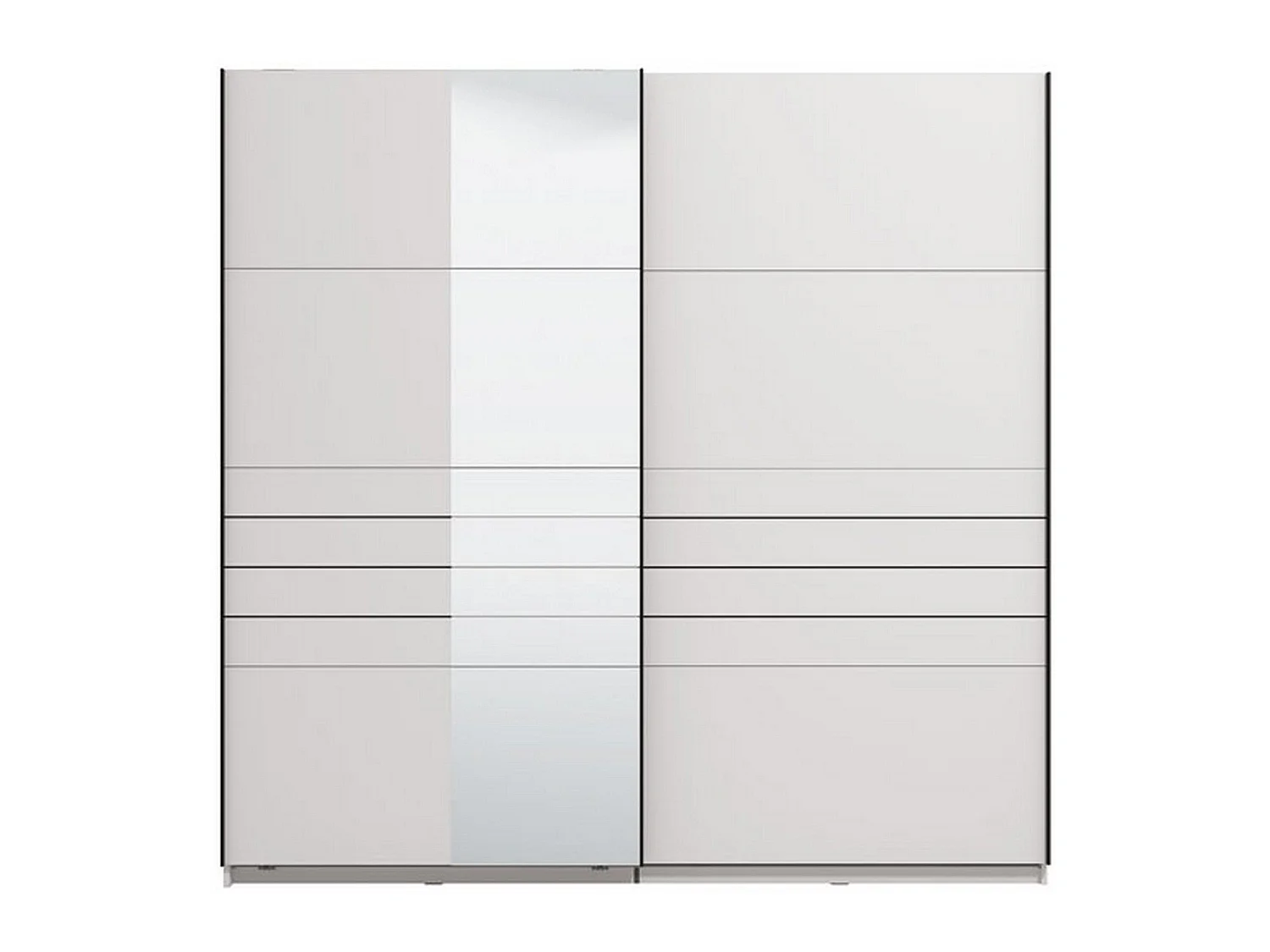 Großer Spartano-Garderobe, Kleiderständer, 220x218h cm Mattweiß, Schlafzimmer-Schrank, 2 Regale, Schiebetür