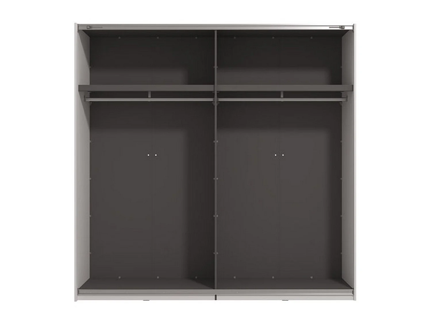 Großer Spartano-Garderobe, Kleiderständer, 220x218h cm Mattweiß, Schlafzimmer-Schrank, 2 Regale, Schiebetür