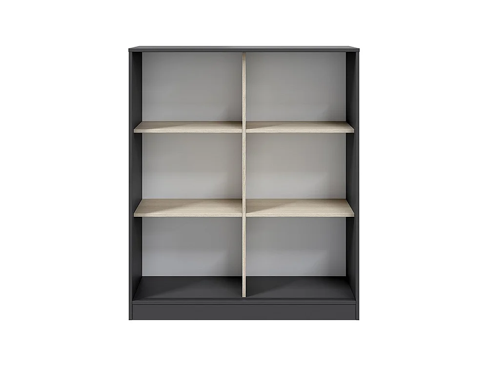 Tweepersoonskast Resana, 4 planken, 100x119 cm, Antraciet, Slaapkamerkast, 2 deuren, 6 vakken