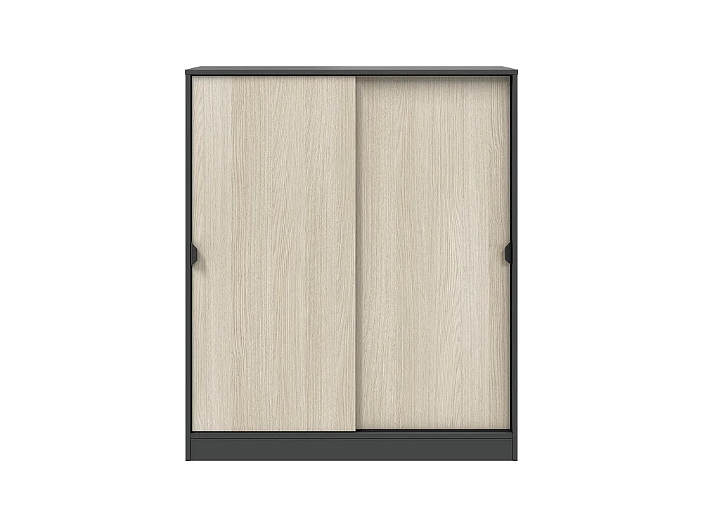 Tweepersoonskast Resana, 4 planken, 100x119 cm, Antraciet, Slaapkamerkast, 2 deuren, 6 vakken