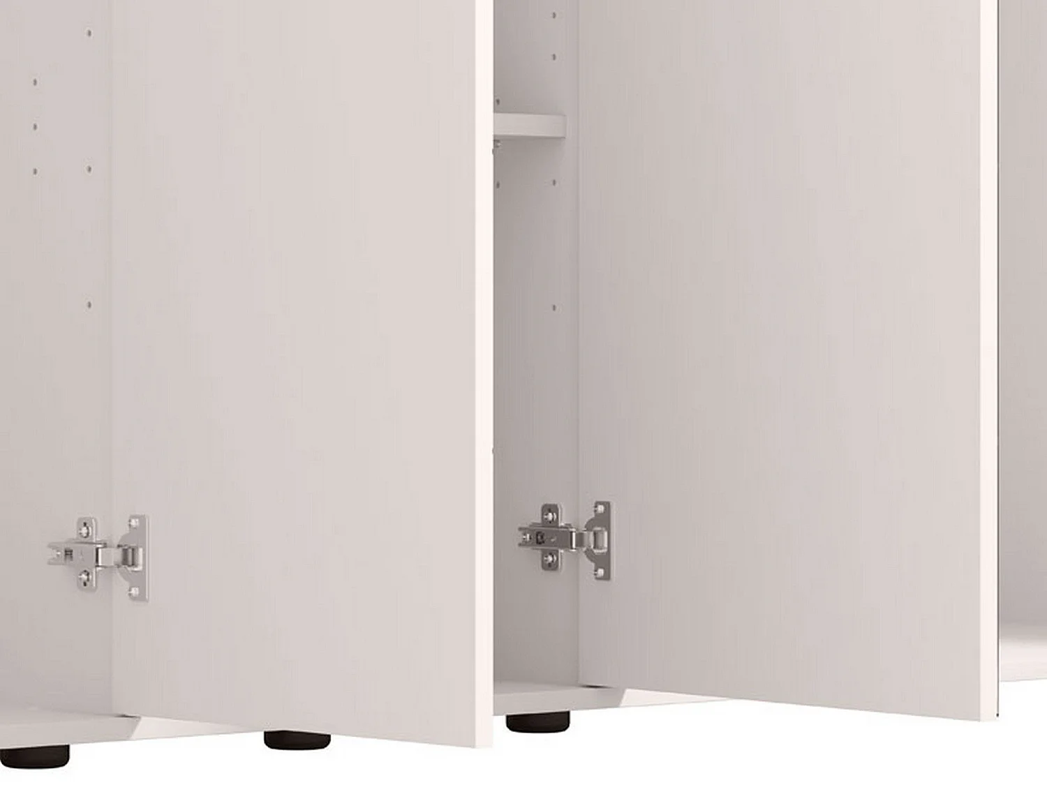 Großer Kleiderschrank Orsogna, 6 Böden, 225x211h cm Cremeweiß, Schlafzimmer-Schrank, Kleiderständer, 9 Fächer