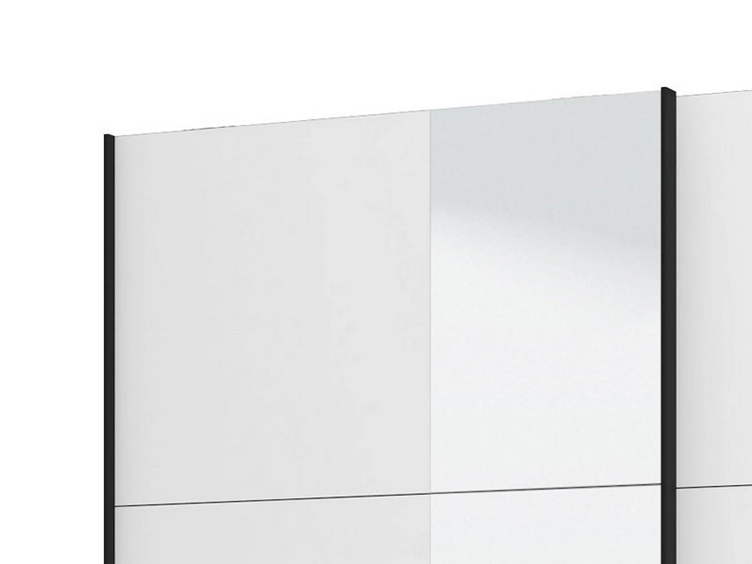 Großer Kleiderschrank Vialone, Kleiderstange, 146x218h cm Mattweiß, Schlafzimmerschrank, 2 Böden, Schiebetüren