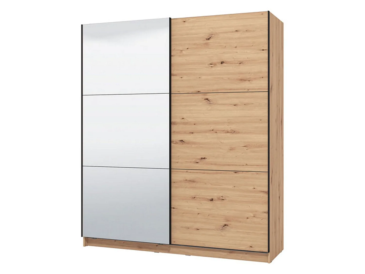 Guardaroba Grande Verzino, Appendiabiti, 179x210h cm Marrone Rovere Nodi, Armadio Camera da Letto, 5 Ripiani, Apertura Scorrevole