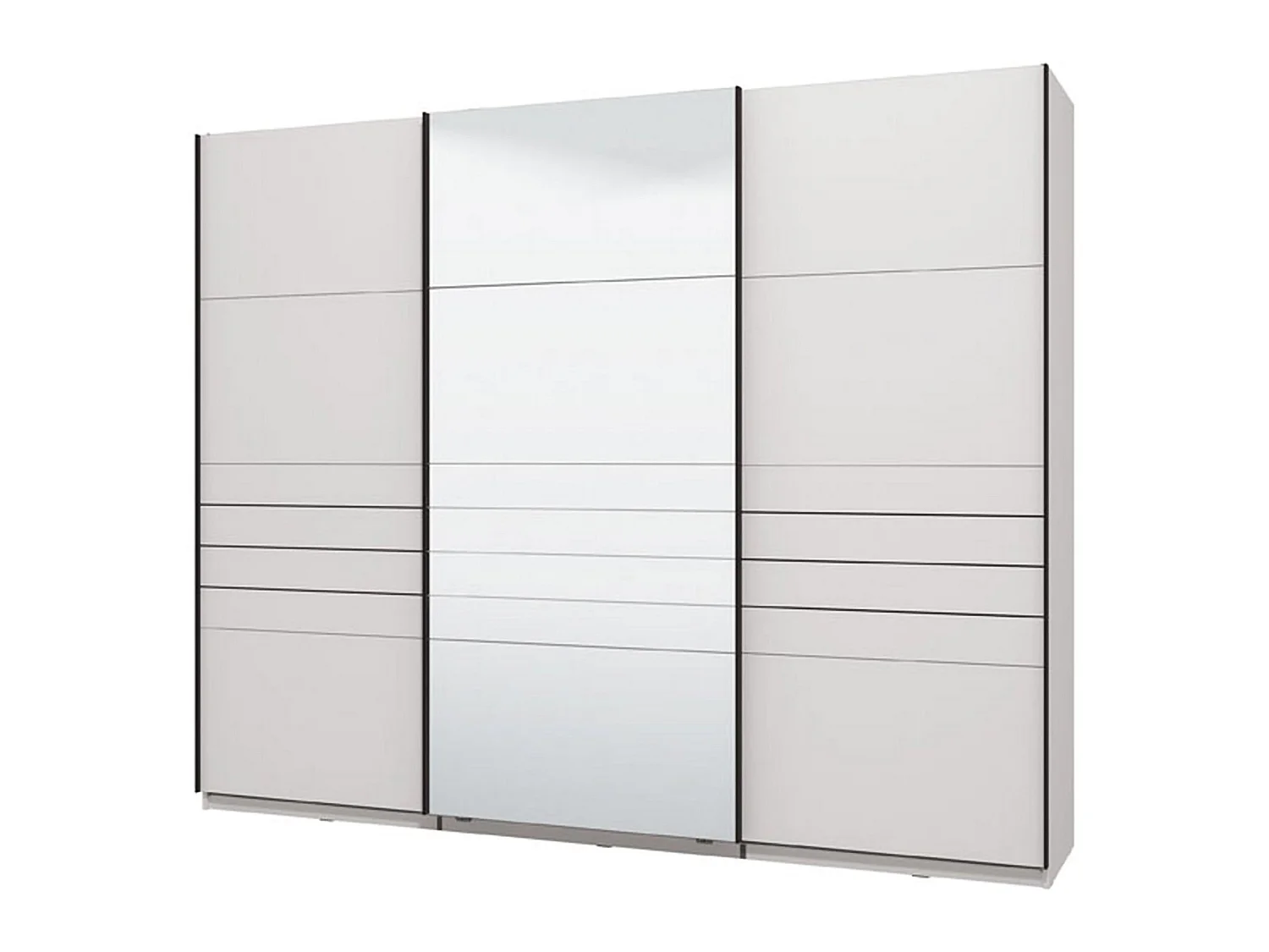 Großes Tures-Wardrobe, Kleiderständer, 267x217h cm Weiß Matt, Schlafzimmer Schrank, 2 Regale, Schiebetüren