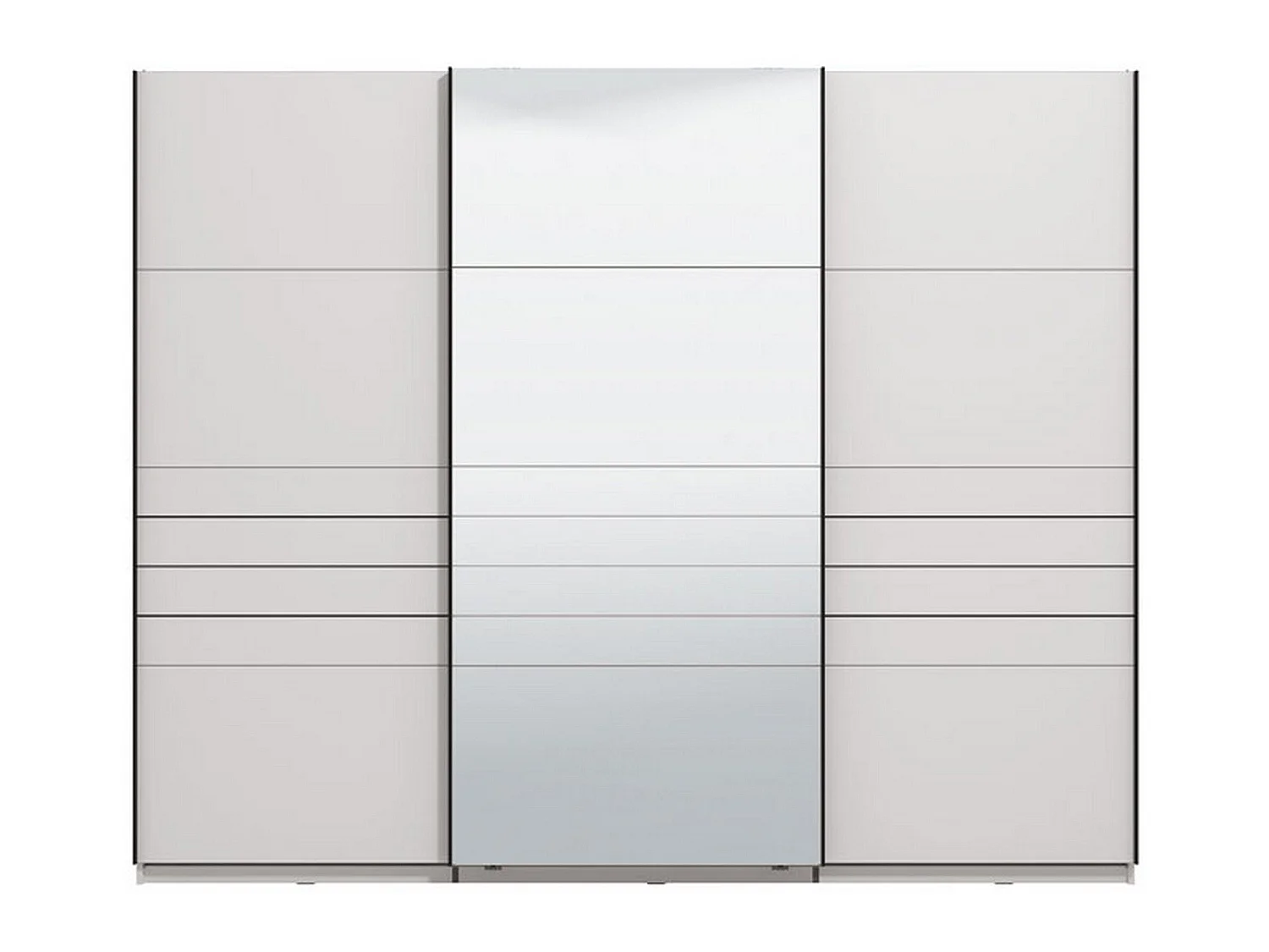 Großes Tures-Wardrobe, Kleiderständer, 267x217h cm Weiß Matt, Schlafzimmer Schrank, 2 Regale, Schiebetüren