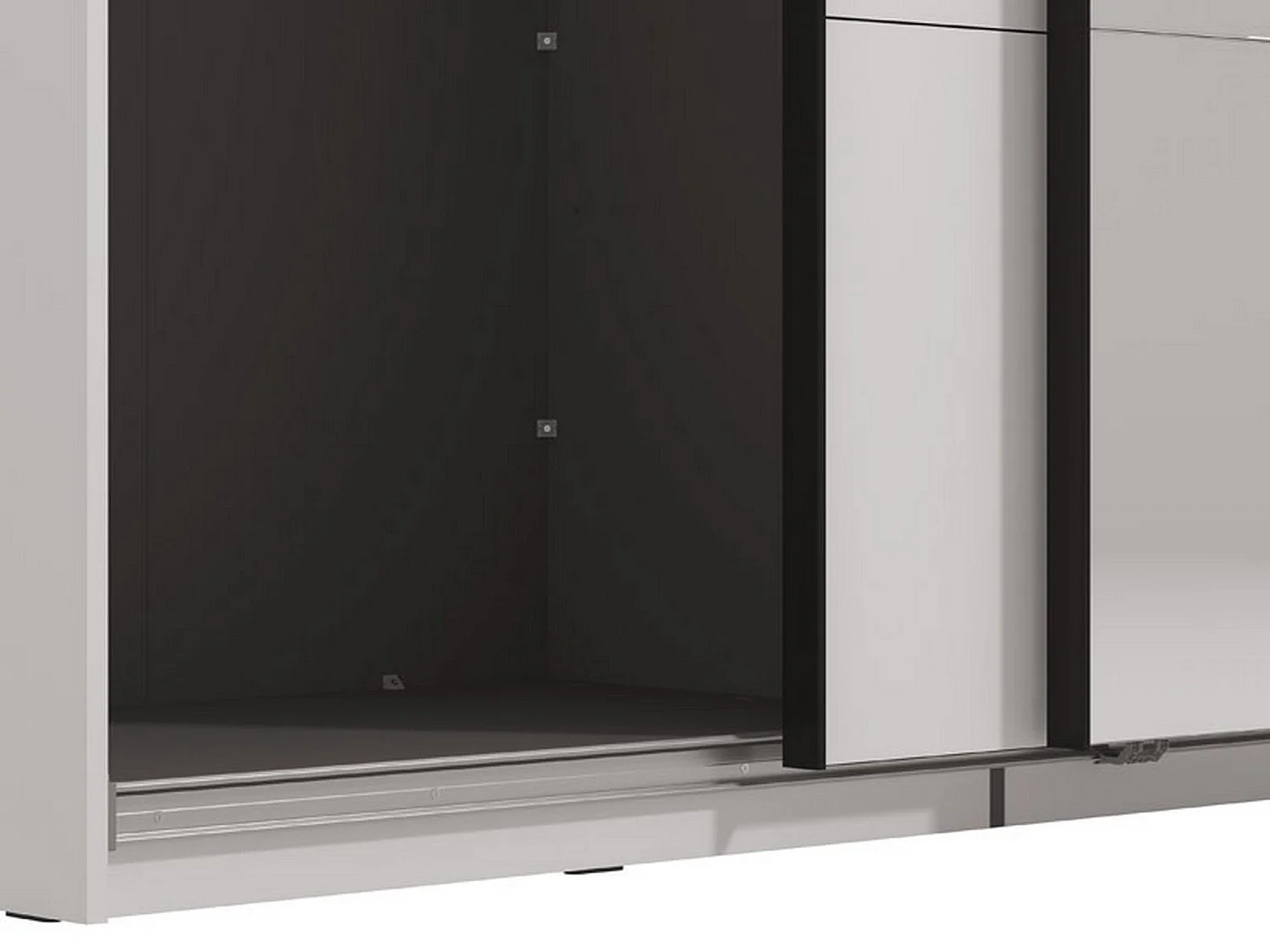 Großes Tures-Wardrobe, Kleiderständer, 267x217h cm Weiß Matt, Schlafzimmer Schrank, 2 Regale, Schiebetüren