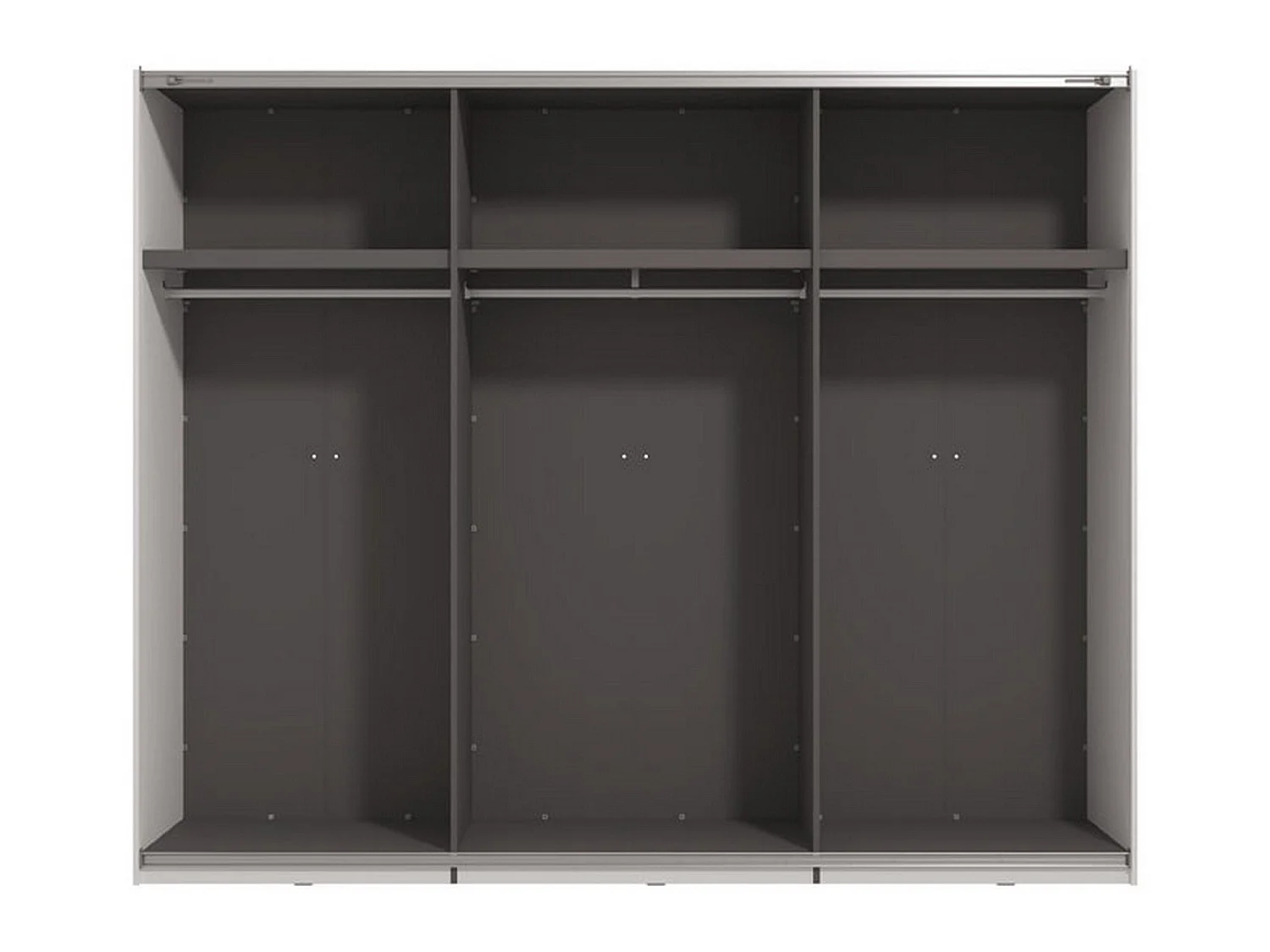 Großes Tures-Wardrobe, Kleiderständer, 267x217h cm Weiß Matt, Schlafzimmer Schrank, 2 Regale, Schiebetüren