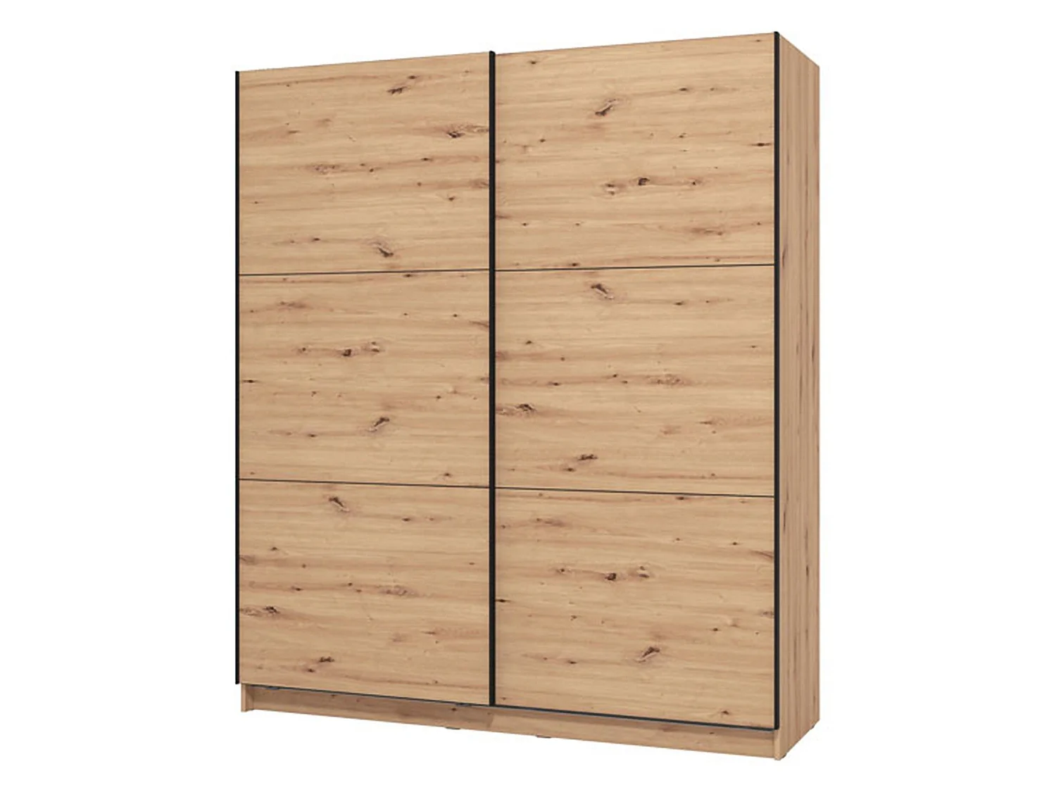 Guardaroba Grande Cerchio, Appendiabiti, 179x210h cm Marrone Rovere Nodi, Armadio Camera da Letto, 5 Ripiani, Apertura Scorrevole