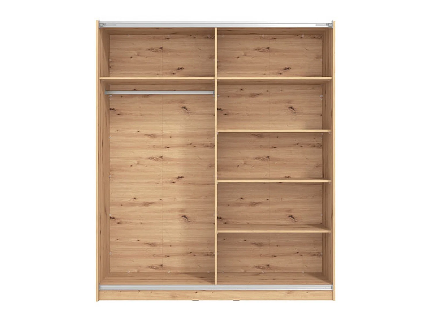 Guardaroba Grande Cerchio, Appendiabiti, 179x210h cm Marrone Rovere Nodi, Armadio Camera da Letto, 5 Ripiani, Apertura Scorrevole