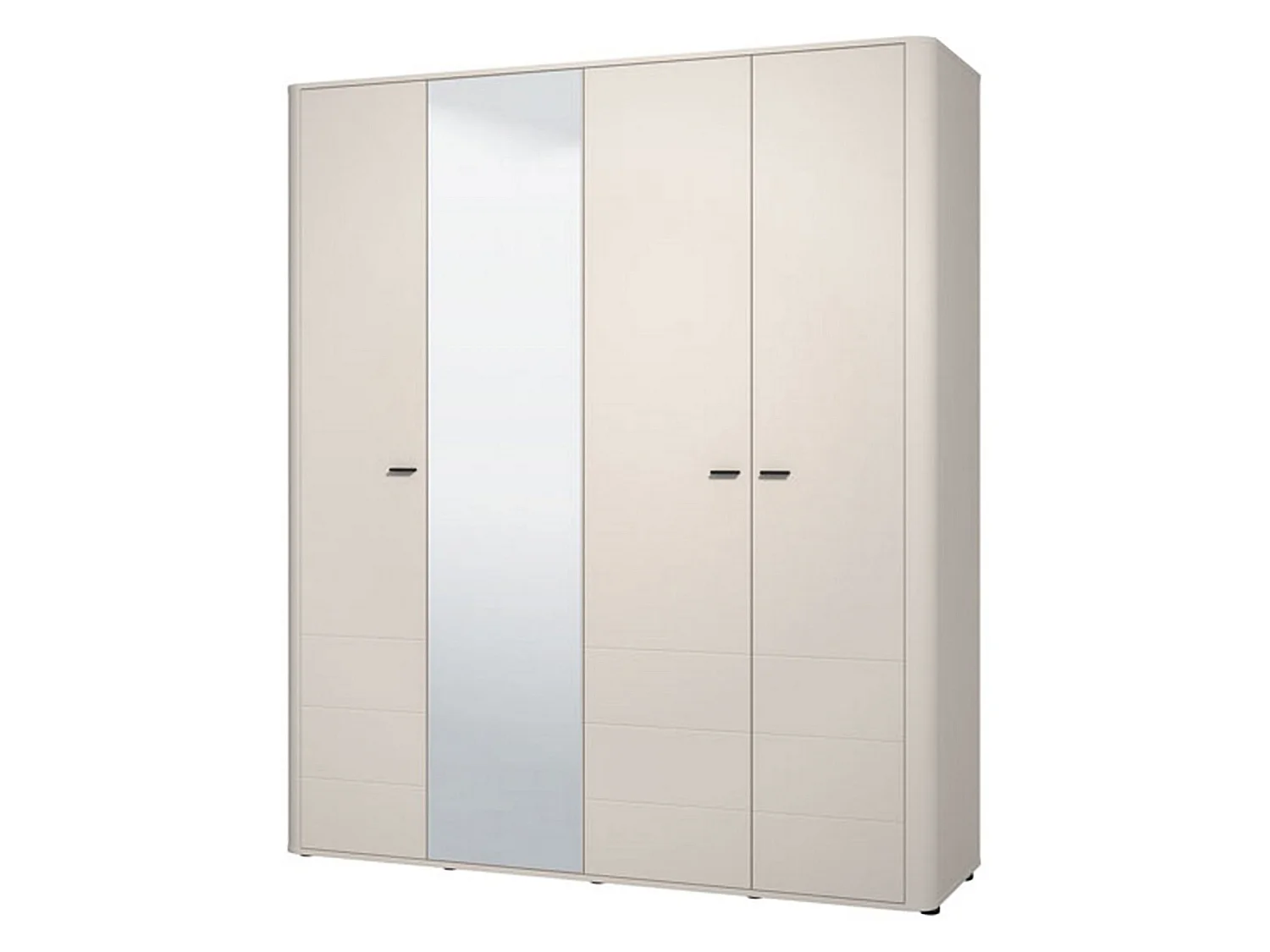 Großer Kleiderschrank, 2 Böden, 180x211h cm Cremeweiß, Schlafzimmer, Kleiderständer, 4 Fächer