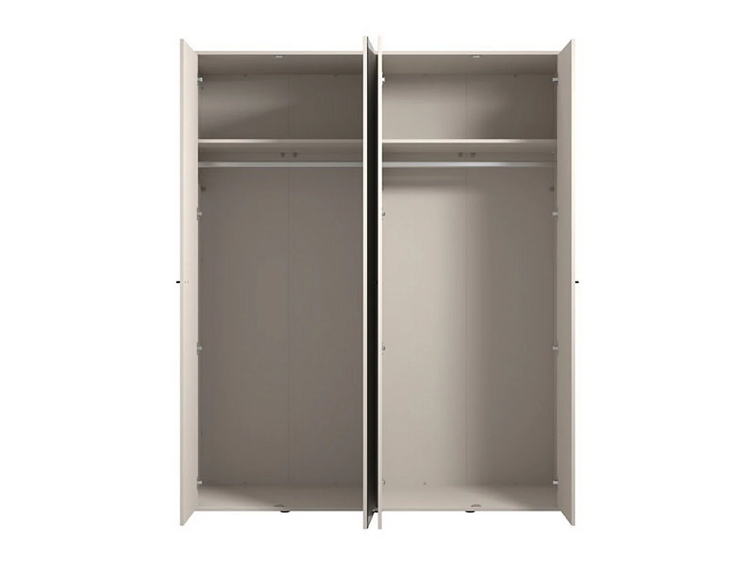 Großer Kleiderschrank, 2 Böden, 180x211h cm Cremeweiß, Schlafzimmer, Kleiderständer, 4 Fächer