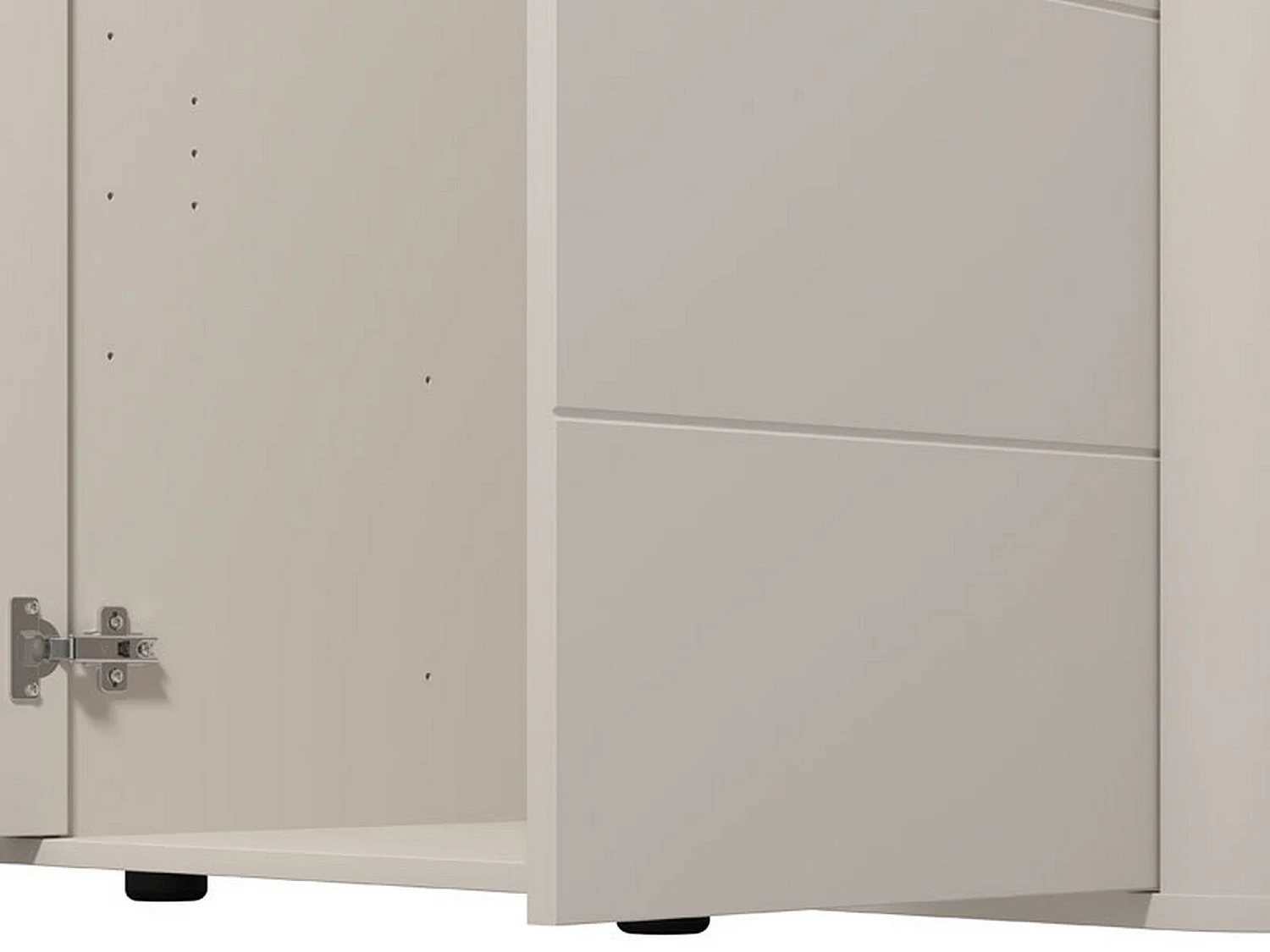 Großer Kleiderschrank, 2 Böden, 180x211h cm Cremeweiß, Schlafzimmer, Kleiderständer, 4 Fächer