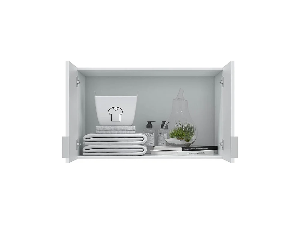 Multifunctionele Kast 2 Deuren Carre, 1 Legplank, 80x49h cm Wit, Scharnierdeur, 2 Deuren