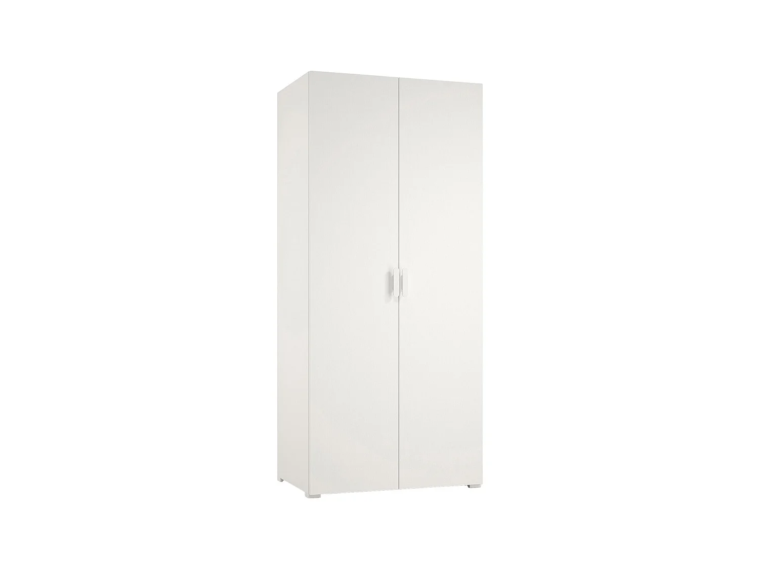 Armoire 2 Portes Nigella, Porte-manteau Fabriqué en Italie, 52,00x180,00h cm Blanc, Armoire Chambre