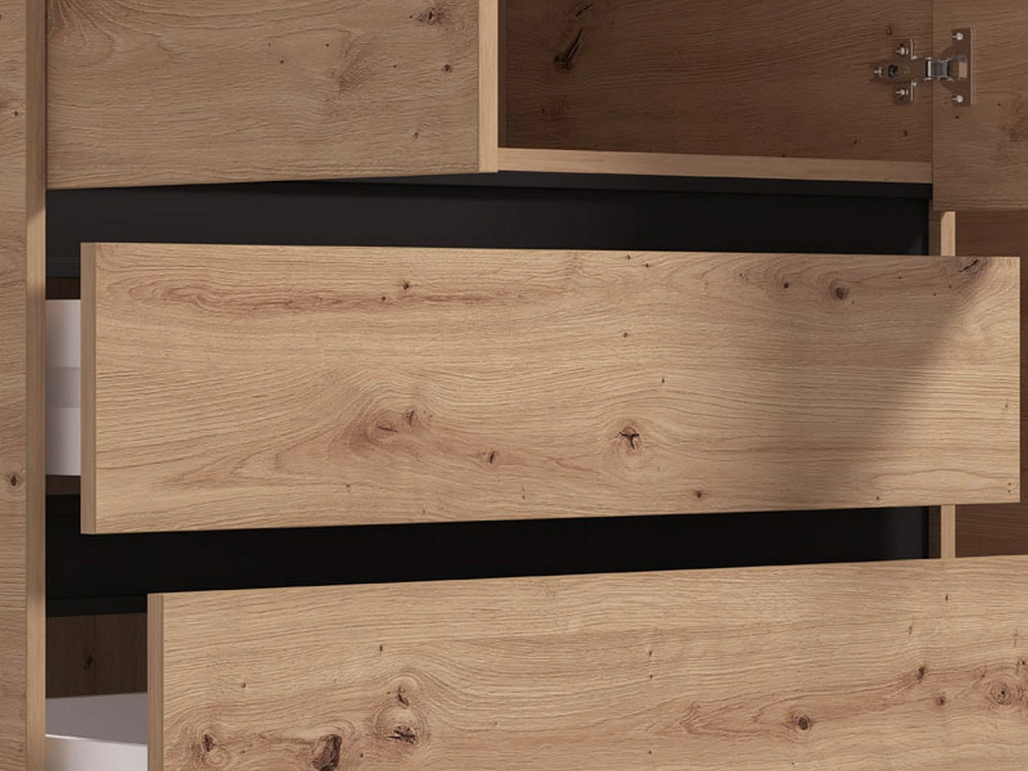 Kleiderschrank Ilbonoo mit 3 Türen, Kleiderstange, 138x55 cm, braun Eiche Astknoten, Schlafzimmer-Schrank, 3 Schubladen, 4 Böden