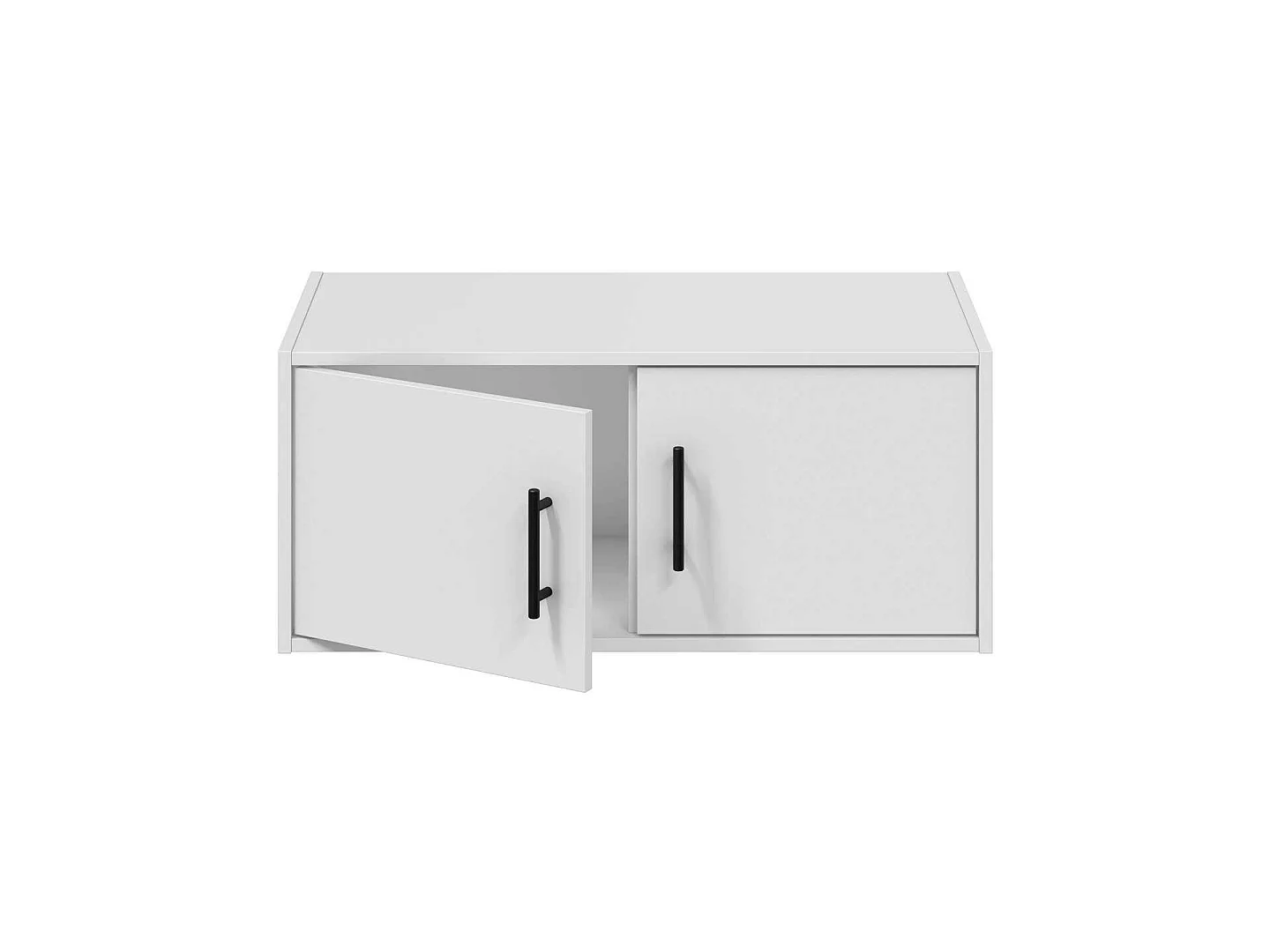 Armoire Multi-usage 2 Portes Vergemoli, 1 Étagère, 40x34h cm Blanc