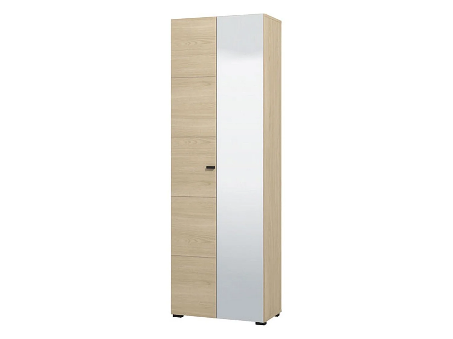 Garderobe 2 Türen Azzano, Kleiderständer, 64x194h cm Eiche Braun, Schlafzimmer Schrank, 3 Regale, 2 Türen