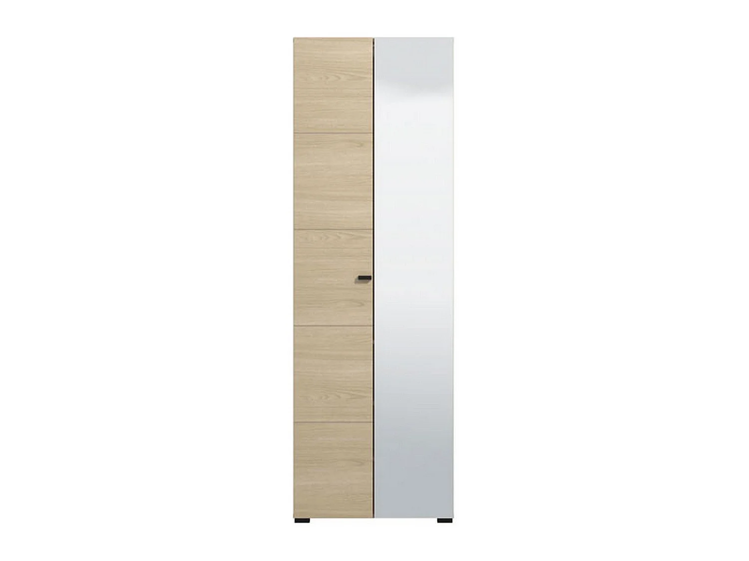 Garderobe 2 Türen Azzano, Kleiderständer, 64x194h cm Eiche Braun, Schlafzimmer Schrank, 3 Regale, 2 Türen