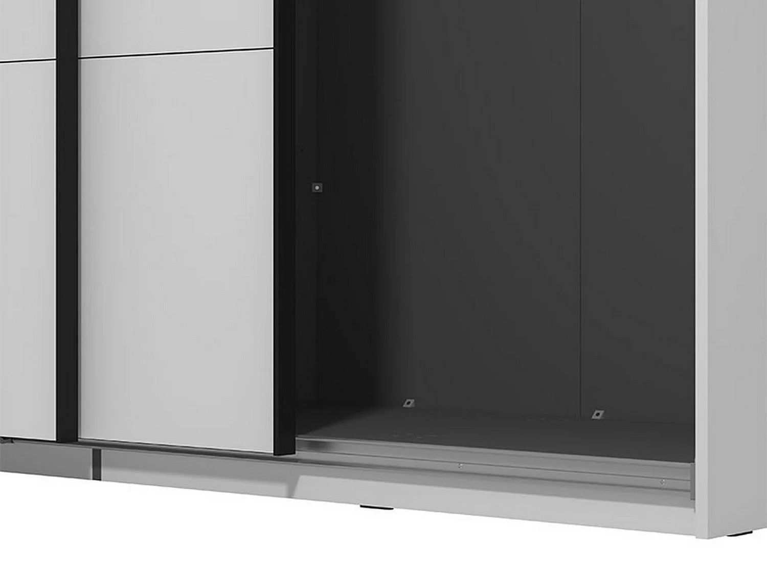Großer Kleiderschrank Cariano, 2 Regalböden, 195x218h cm, Mattweiß, Schlafzimmer, Kleiderstange, 2 Türen