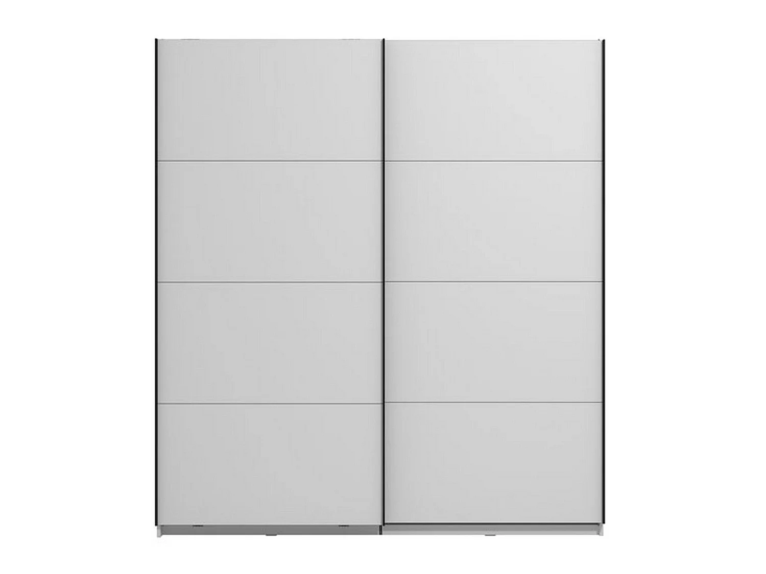 Großer Kleiderschrank Cariano, 2 Regalböden, 195x218h cm, Mattweiß, Schlafzimmer, Kleiderstange, 2 Türen