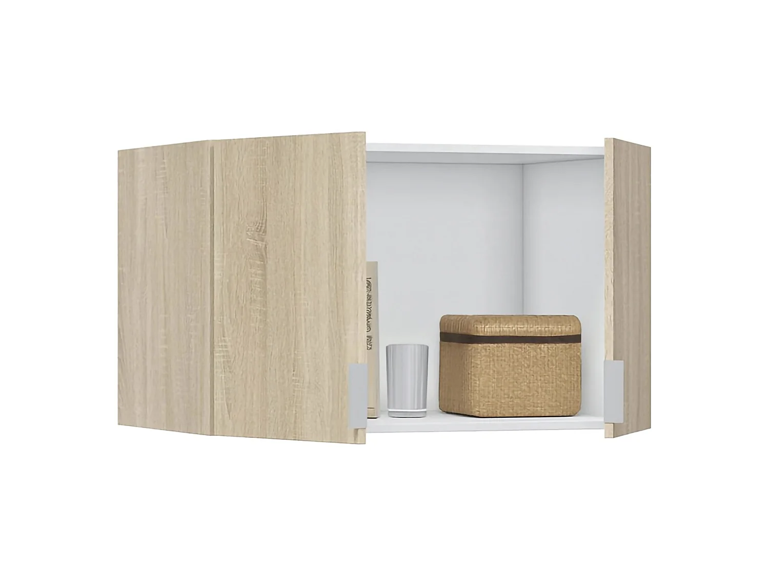 Multifunctionele Kast Carre: 2 Deuren, 1 Legplank, 80x49h cm, Bruin Eiken
