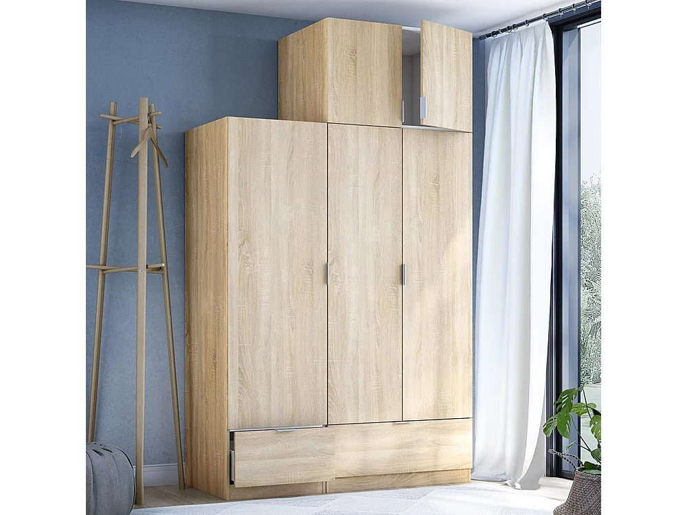Multifunctionele Kast Carre: 2 Deuren, 1 Legplank, 80x49h cm, Bruin Eiken