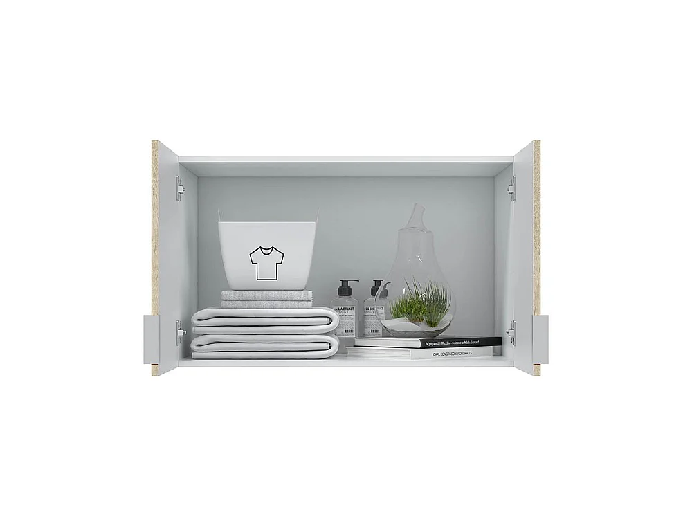 Multifunctionele Kast Carre: 2 Deuren, 1 Legplank, 80x49h cm, Bruin Eiken