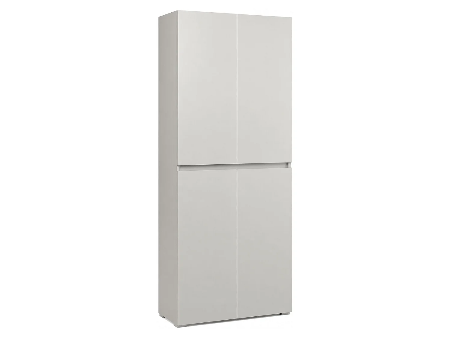 Armadio Multiuso Grande Arro, 7 Ripiani Made in Italy, 80x195h cm Grigio Chiaro, Apertura Battente, Gola per Apertura Ante