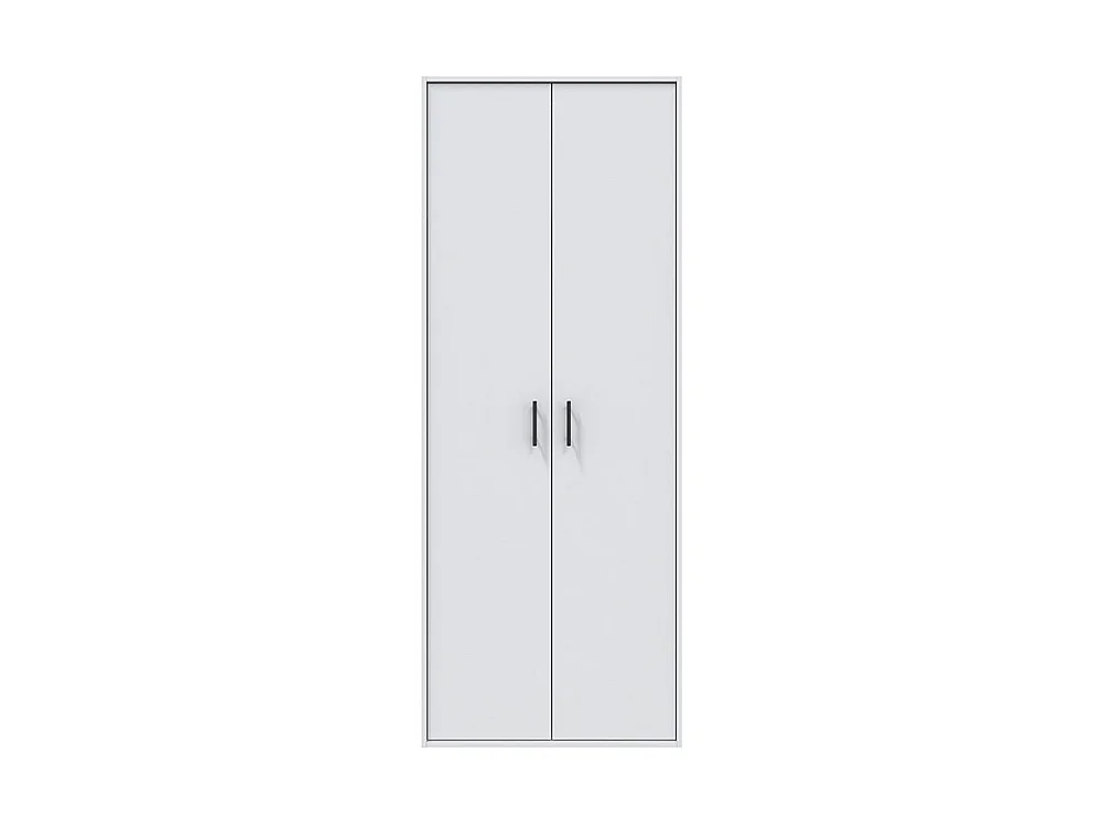 Armoire polyvalente 2 portes Mileto, 3 étagères, 40x206h cm Blanc