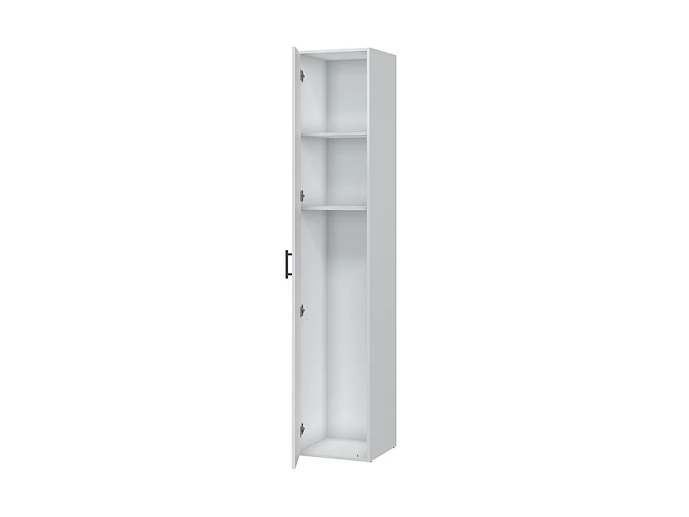 Armoire polyvalente 1 porte Crucoli, 2 étagères, 40x206h cm Blanc