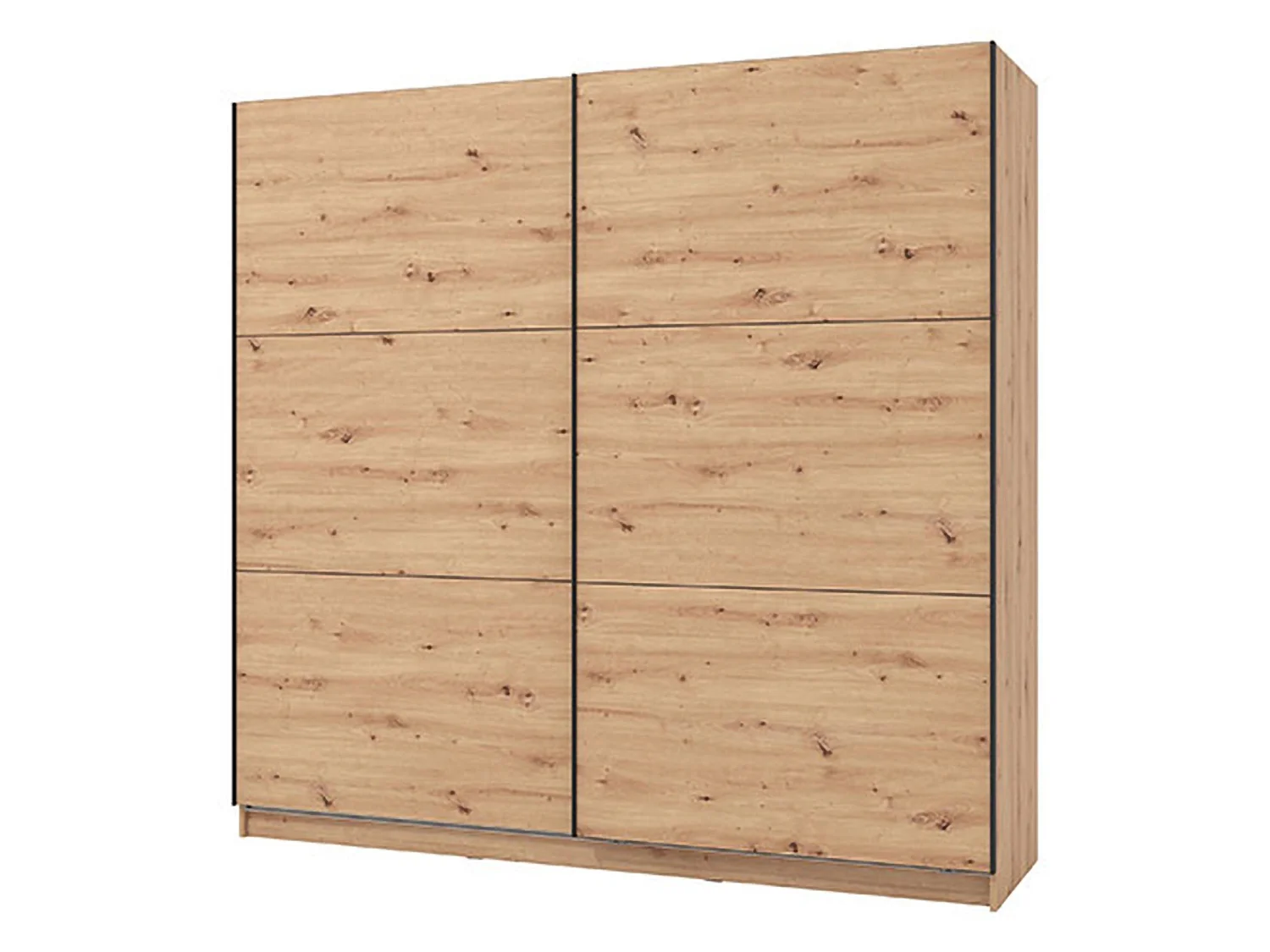 Guardaroba Grande Piateda, 8 Ripiani, 217x210h cm Marrone Rovere Nodi, Armadio Camera da Letto, Appendiabiti, 2 Ante