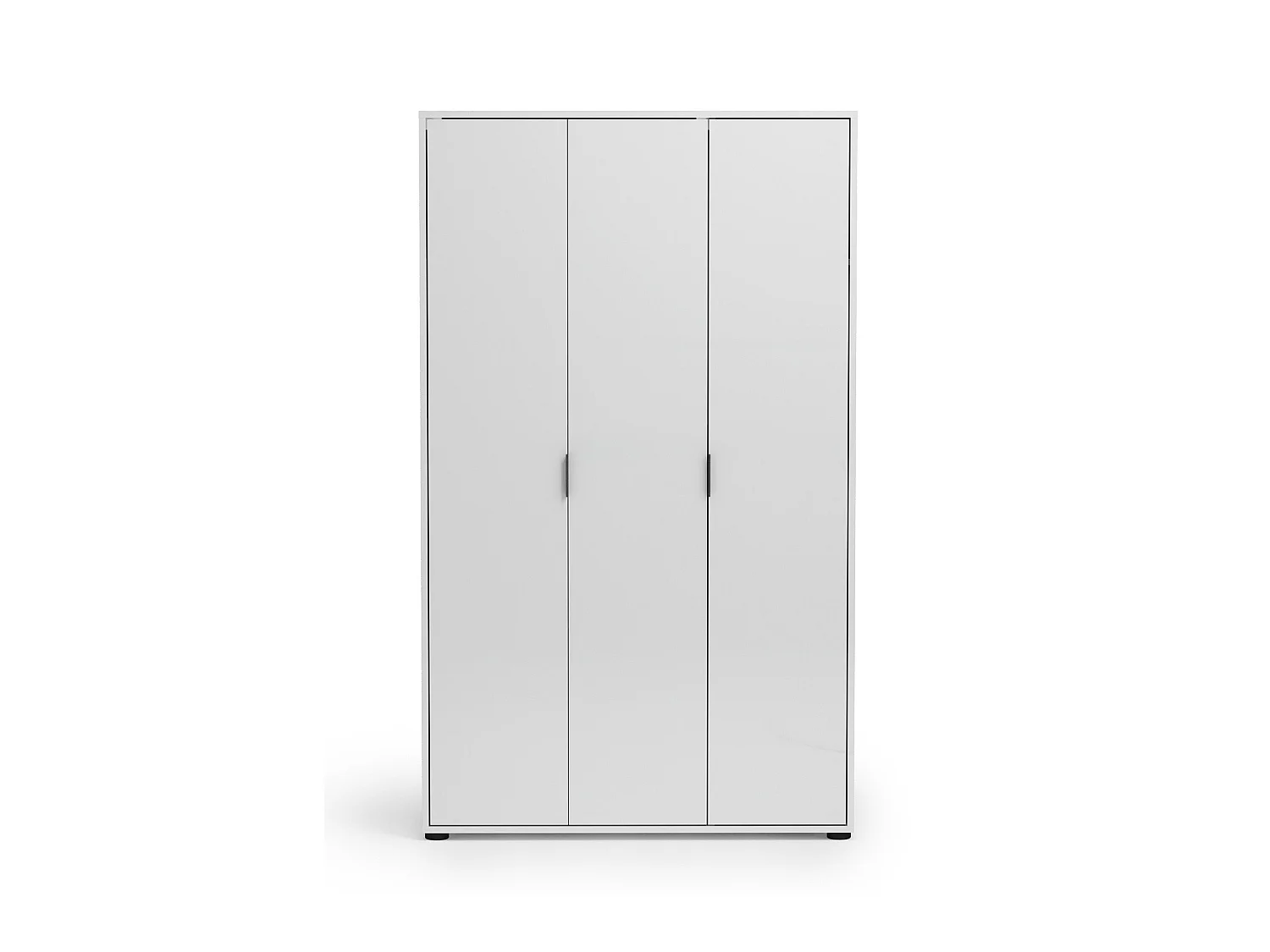 Armoire multifonction grande Teolo, 4 étagères Made in Italy, 107x180h cm Blanc Brillant, 3 portes, 6 compartiments