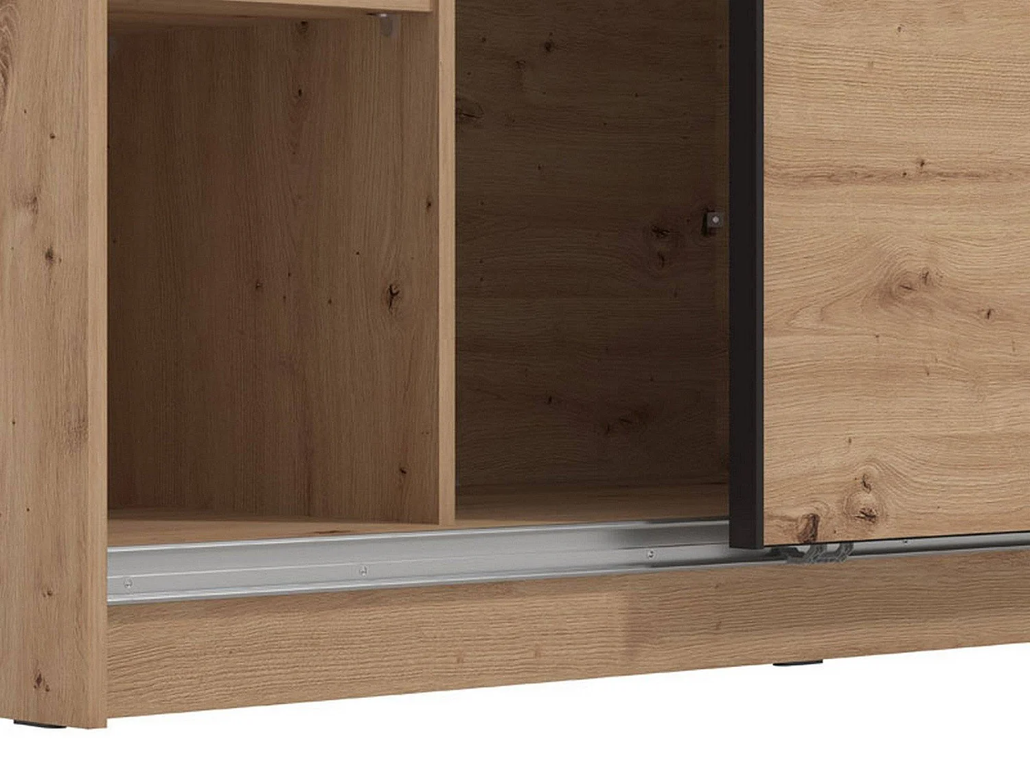 Guardaroba Grande Sorgono, Appendiabiti, 237x210h cm Marrone Rovere Nodi, Armadio Camera da Letto, 8 Ripiani, Apertura Scorrevole