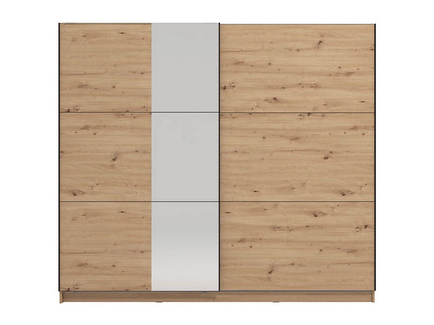 Guardaroba Grande Sorgono, Appendiabiti, 237x210h cm Marrone Rovere Nodi, Armadio Camera da Letto, 8 Ripiani, Apertura Scorrevole