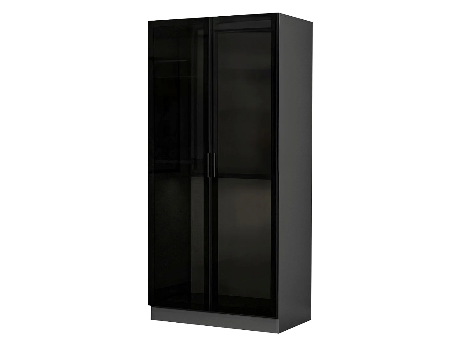 Guardaroba 2 Ante Moconesi, Appendiabiti, 90x210h cm Nero Antracite, Armadio Camera da Letto, un Ripiano, 2 Ante