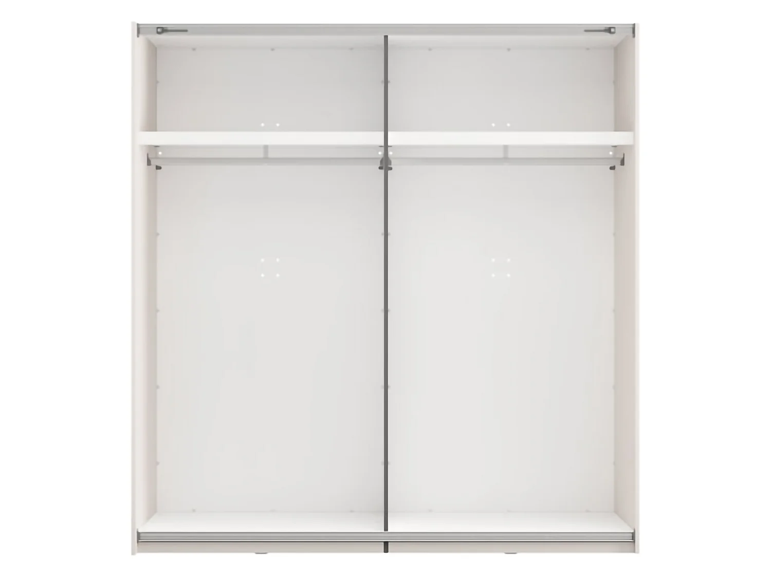 Garderobe 2-Tür Asilah, Kleiderständer, 195x205h cm Cremeweiß, Schlafzimmer-Schrank, 2 Regale, 2 Türen