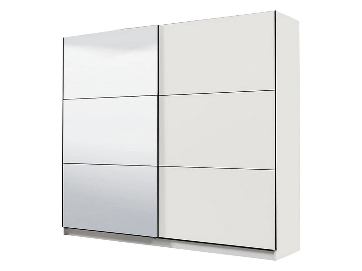Guardaroba Grande Soncino, Appendiabiti, 217x210h cm Bianco Opaco, Armadio Camera da Letto, 8 Ripiani, Apertura Scorrevole