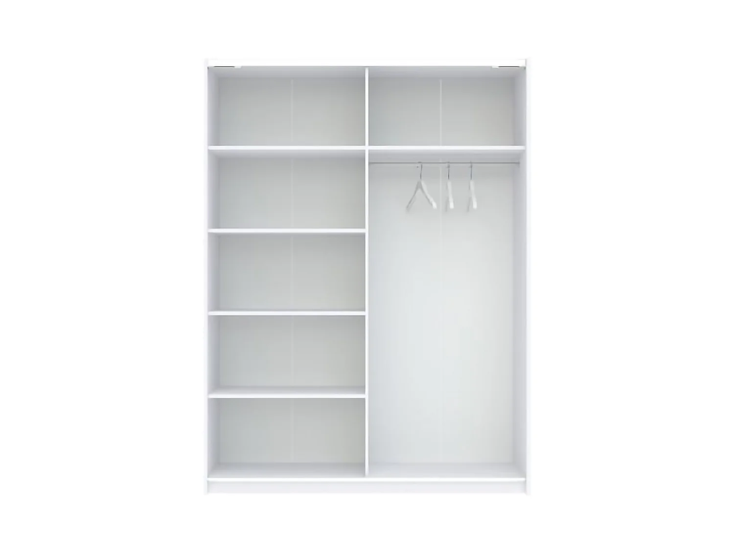 Armoire 2 Portes Manita, Penderie, 150x204h cm Blanc, Placard Chambre, 2 Étagères, 2 Portes