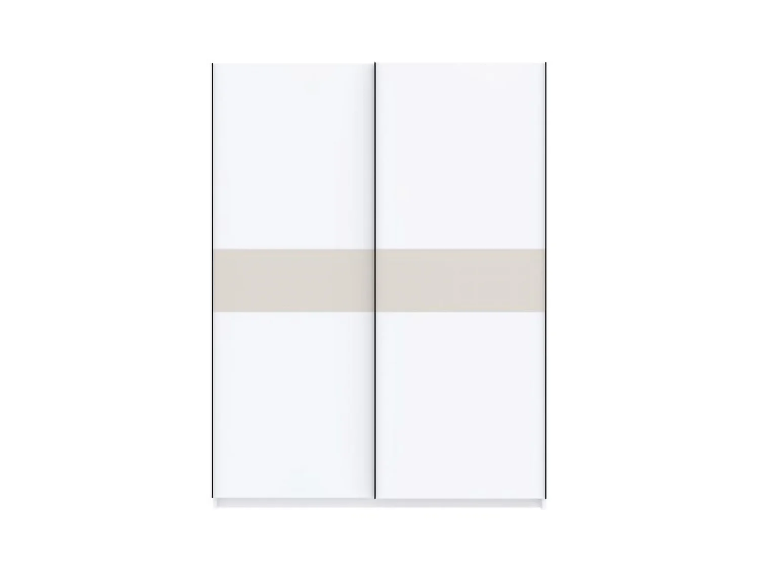 Armoire 2 Portes Manita, Penderie, 150x204h cm Blanc, Placard Chambre, 2 Étagères, 2 Portes
