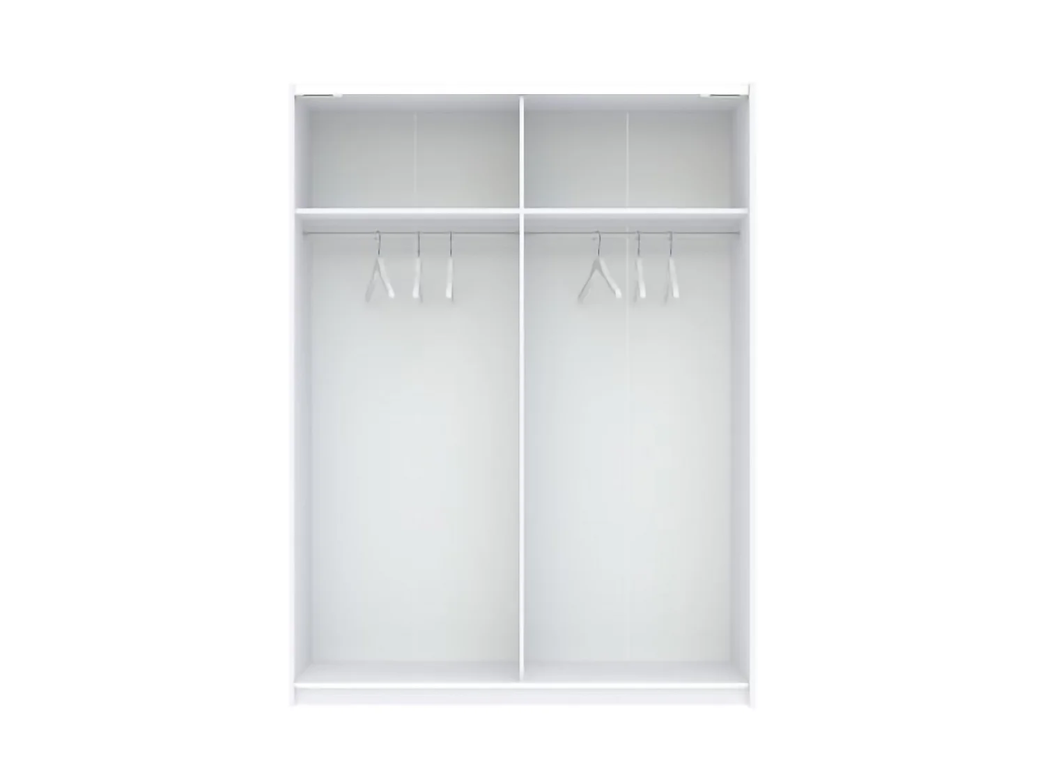 Armoire 2 Portes Manita, Penderie, 150x204h cm Blanc, Placard Chambre, 2 Étagères, 2 Portes