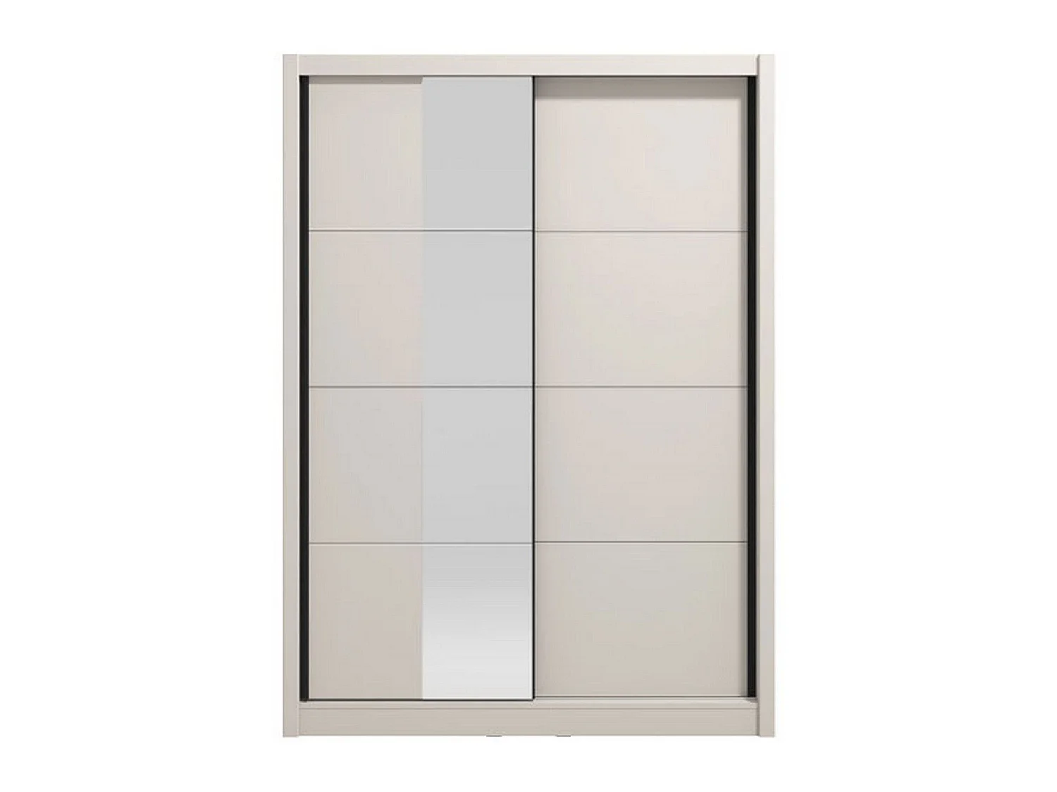 Großer Kleiderschrank Carisolo, Garderobe mit Kleiderstange, 155x216h cm Cremeweiß, Schlafzimmer-Schrank, 5 Regalböden, 7 Fächer