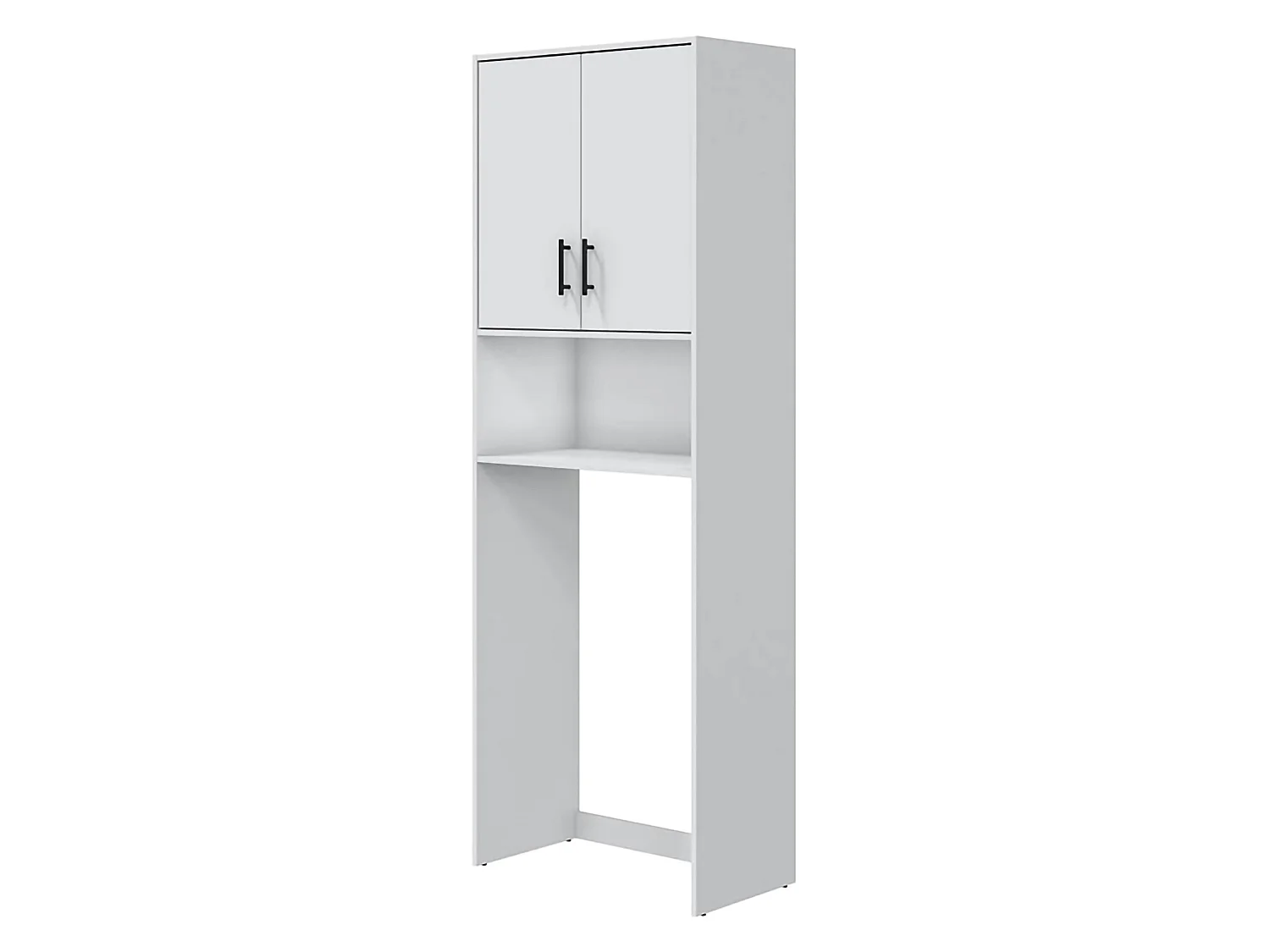 Armoire polyvalente 2 portes Delebio, 3 étagères, 40x206h cm Blanc