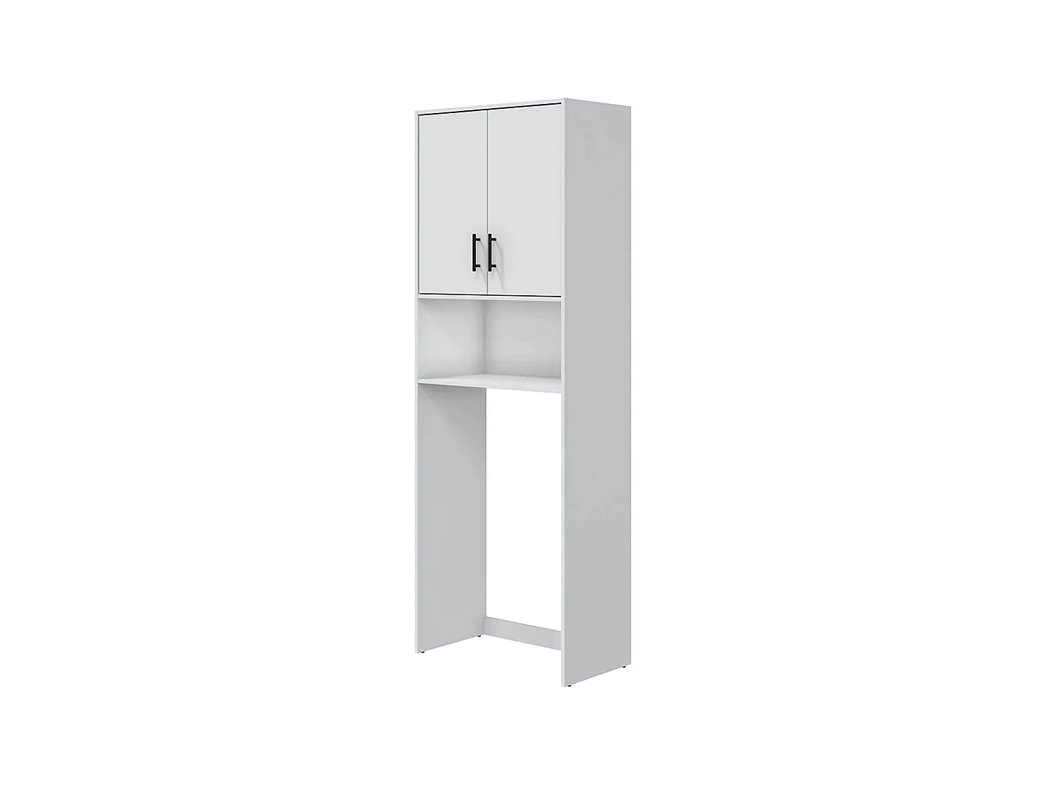 Armoire polyvalente 2 portes Delebio, 3 étagères, 40x206h cm Blanc